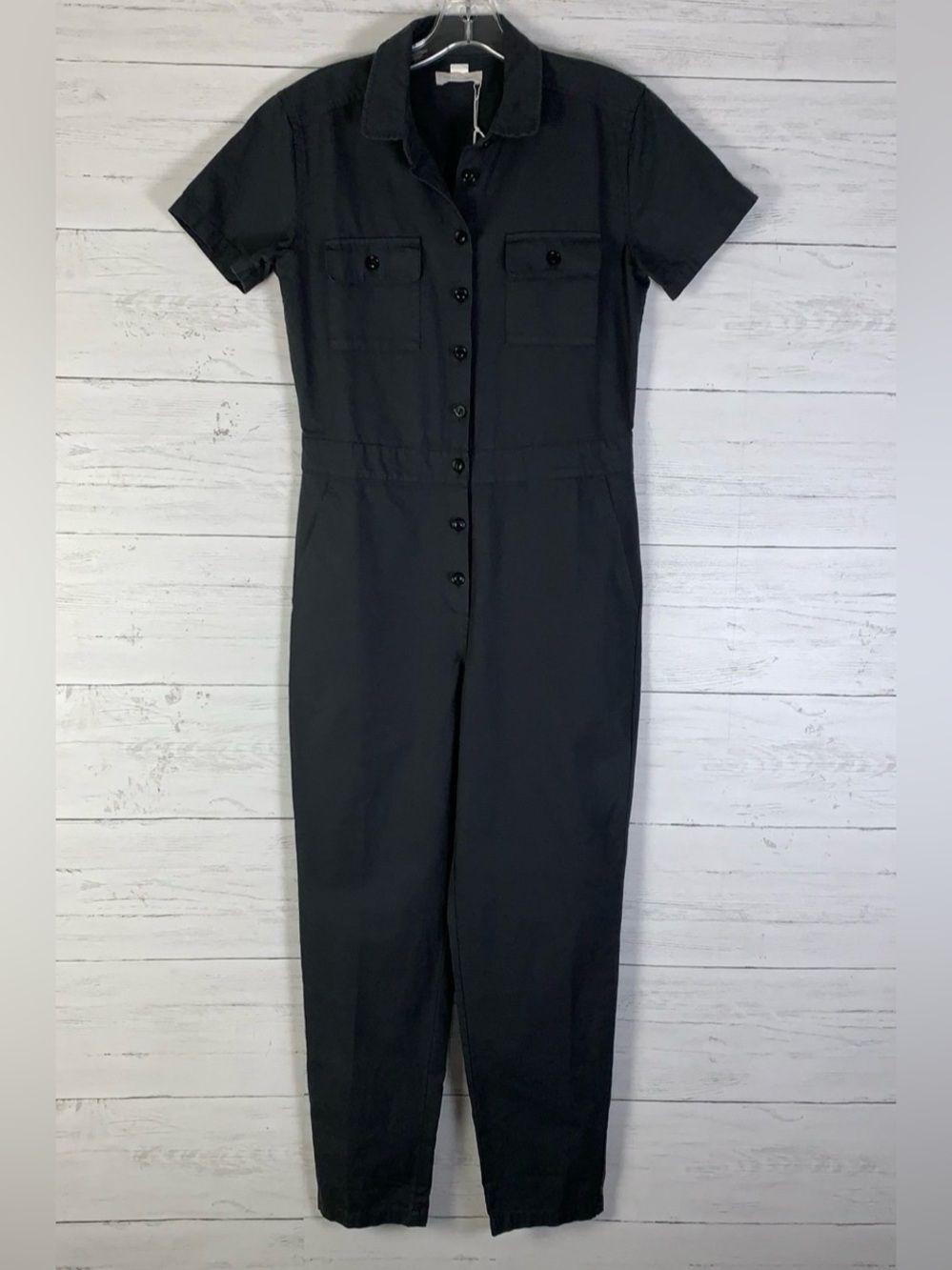 Outerknown Short Sleeve Cotton Linen Blend S.E.A.  Jumpsuit Size XS dark Gray
